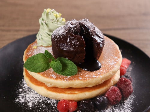 レンジで簡単!とろっとチョコのパンケーキ